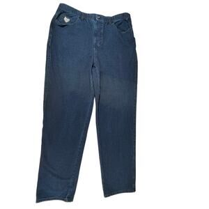 DREAM JEANS BY QUACKER FACTORY Womens XL Blue Pull On Straight Leg Denim Jeans